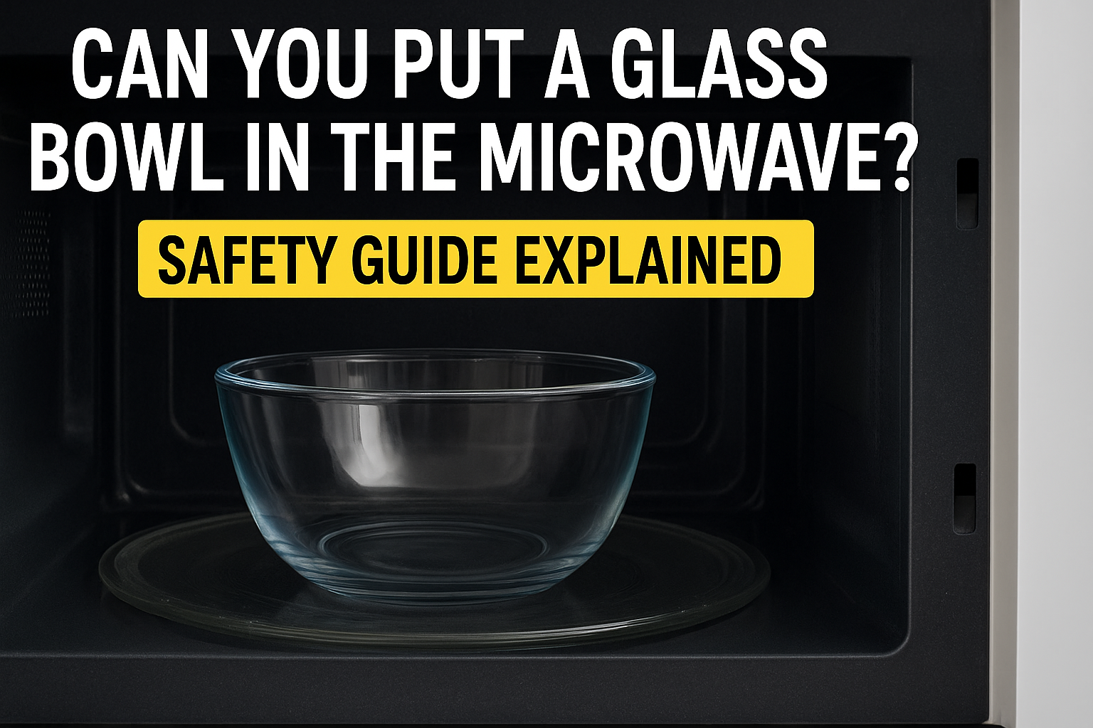 Glass bowl placed inside a microwave showing safe heating method.